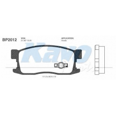 BP-2012 KAVO PARTS Комплект тормозных колодок, дисковый тормоз