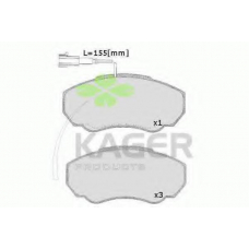 35-0565 KAGER Комплект тормозных колодок, дисковый тормоз