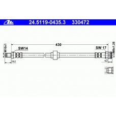 24.5119-0435.3 ATE Тормозной шланг