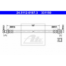 24.5112-0187.3 ATE Тормозной шланг