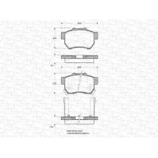 363702160784 MAGNETI MARELLI Комплект тормозных колодок, дисковый тормоз