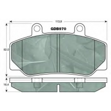 GDB970 TRW Комплект тормозных колодок, дисковый тормоз