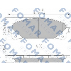 FO 862883 FOMAR ROULUNDS Комплект тормозных колодок, дисковый тормоз