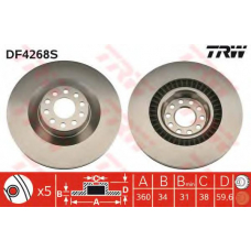 DF4268S TRW Тормозной диск