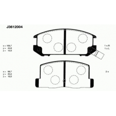 J3612004 NIPPARTS Комплект тормозных колодок, дисковый тормоз
