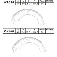 K2638 ASIMCO Комплект тормозных колодок