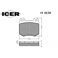 180130 ICER Комплект тормозных колодок, дисковый тормоз