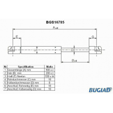 BGS10785 BUGIAD Газовая пружина, крышка багажник