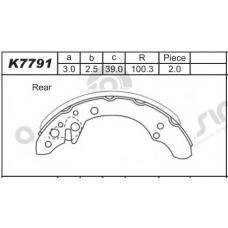 K7791 ASIMCO Комплект тормозных колодок