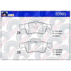 20985 GALFER Комплект тормозных колодок, дисковый тормоз
