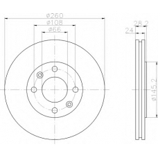 8DD 355 105-031 HELLA Тормозной диск