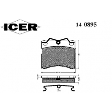 140895 ICER Комплект тормозных колодок, дисковый тормоз