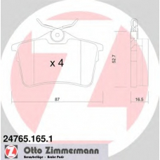 24765.165.1 ZIMMERMANN Комплект тормозных колодок, дисковый тормоз