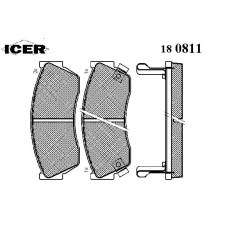 180811 ICER Комплект тормозных колодок, дисковый тормоз