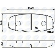 CBP02124 COMLINE Комплект тормозных колодок, дисковый тормоз