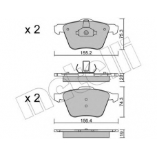 22-0599-1 METELLI Комплект тормозных колодок, дисковый тормоз