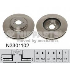 N3301102 NIPPARTS Тормозной диск