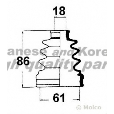 0864-2008 ASHUKI Комплект пылника, приводной вал