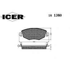181380 ICER Комплект тормозных колодок, дисковый тормоз