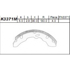 K3371M ASIMCO Комплект тормозных колодок