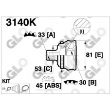 3140K GLO Шарнирный комплект, приводной вал