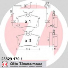 23829.170.1 ZIMMERMANN Комплект тормозных колодок, дисковый тормоз