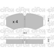 822-573-0 CIFAM Комплект тормозных колодок, дисковый тормоз