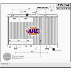 115.024 AHE Радиатор, охлаждение двигателя