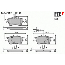BL1476A2 FTE Комплект тормозных колодок, дисковый тормоз