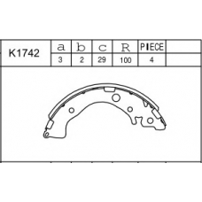 K1742 ASIMCO Комплект тормозных колодок