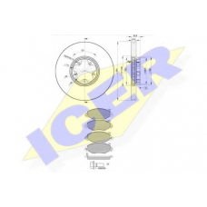 31498-5613 ICER Комплект тормозов, дисковый тормозной механизм