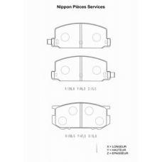 S360U01 NPS Комплект тормозных колодок, дисковый тормоз