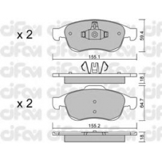 822-817-0 CIFAM Комплект тормозных колодок, дисковый тормоз