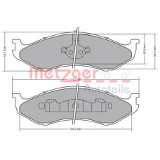 1170452 METZGER Комплект тормозных колодок, дисковый тормоз