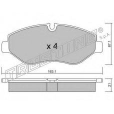 687.0 TRUSTING Комплект тормозных колодок, дисковый тормоз