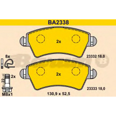 BA2338 BARUM Комплект тормозных колодок, дисковый тормоз