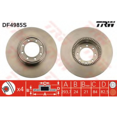 DF4985S TRW Тормозной диск