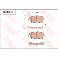 GDB7843 TRW Комплект тормозных колодок, дисковый тормоз