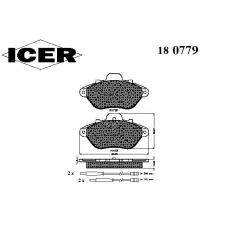 180779 ICER Комплект тормозных колодок, дисковый тормоз