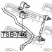 TSB-746 FEBEST Опора, стабилизатор