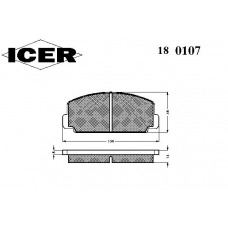 180107 ICER Комплект тормозных колодок, дисковый тормоз