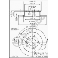 08.5396.10 BREMBO Тормозной диск