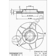 09.5166.75 BREMBO Тормозной диск