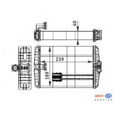 8FH 351 312-021 HELLA Теплообменник, отопление салона