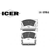 180984 ICER Комплект тормозных колодок, дисковый тормоз