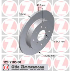 120.2105.00 ZIMMERMANN Тормозной диск