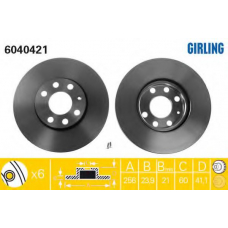 6040421 GIRLING Тормозной диск