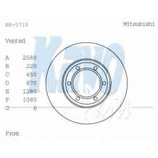 BR-5718 KAVO PARTS Тормозной диск