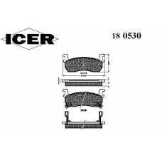 180530 ICER Комплект тормозных колодок, дисковый тормоз