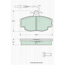 8110 38982 TRIDON Brake pads - front